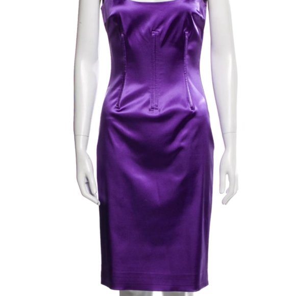 Dolce & Gabbana Paisley Satin Dress 44 - Picture 4 of 5